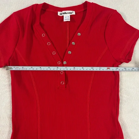 Charlotte Russe 3 Piece Bundle Apparel Tops Red Sz M Gray Sz S,Black Sz S y2k - Picture 2 of 10